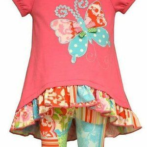 Bonnie Jean Butterfly Pink Top Leggings Outfit